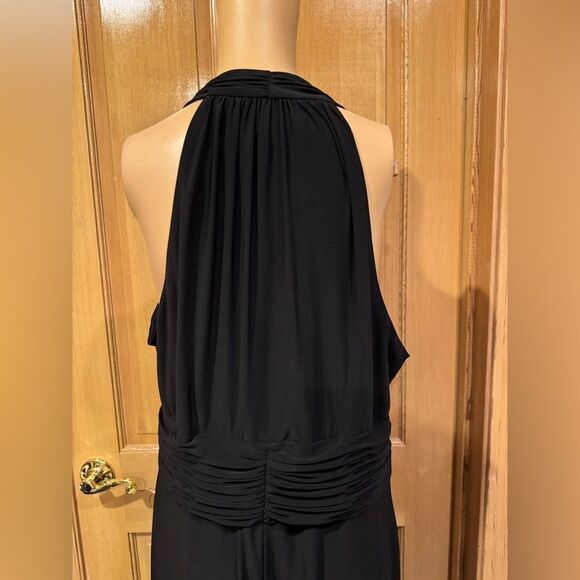 Evan Picone Black Halter Top V-Neck Plus Size Dress SZ 16 - Picture 5 of 6